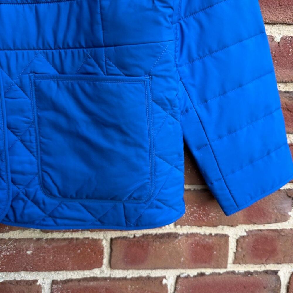 Talbots Women's Collarless Button Front Lined Quilted Jacket Blue Large NEW - Picture 7 of 10